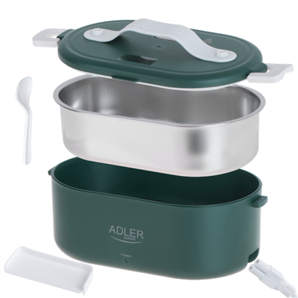 Adler , Electric lunch box with thermal bag , AD 4522 , 0.8 L , Plastic/Stainless steel , Green , Lid included