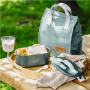 Adler , Electric lunch box with thermal bag , AD 4522 , 0.8 L , Plastic/Stainless steel , Green , Lid included