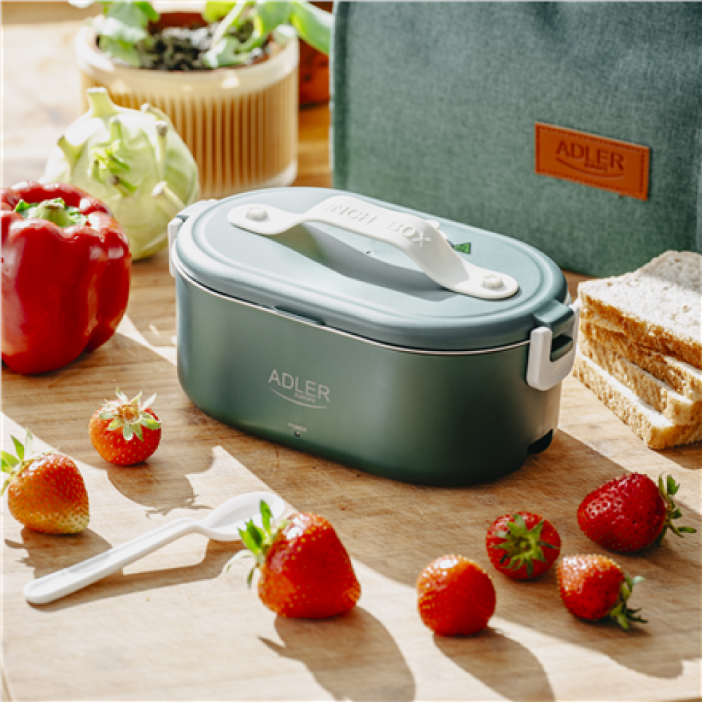 Adler , Electric lunch box with thermal bag , AD 4522 , 0.8 L , Plastic/Stainless steel , Green , Lid included