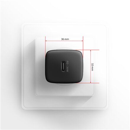 AXAGON Sil wallcharger 1x port USB-C, PD3.0/PPS/QC4+/SFC/AFC/Apple, 30W , ACU-PD30