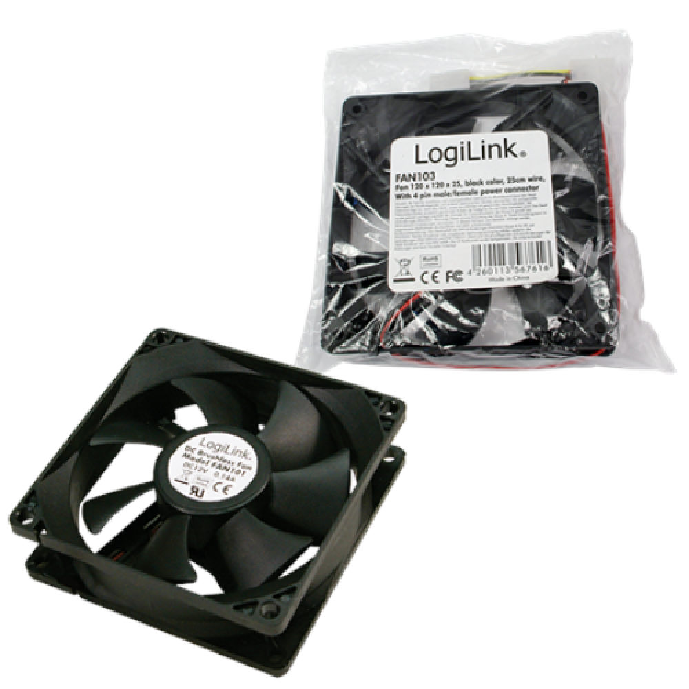 Logilink , FAN103 , Black , Case fan