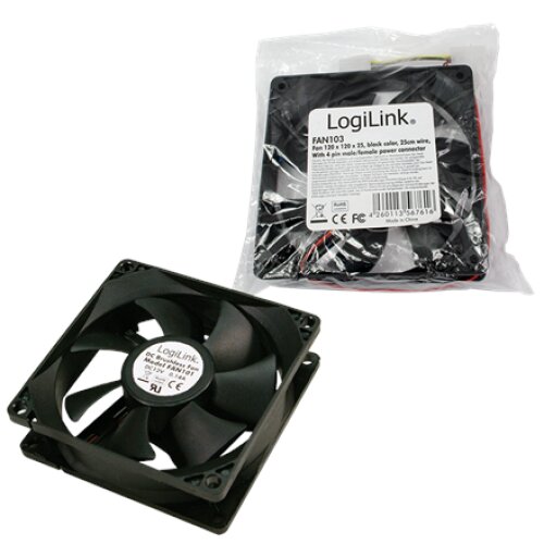 Logilink , FAN103 , Black , Case fan