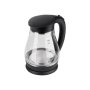 Adler , Kettle , AD 1274 , Standard , 2200 W , 1.7 L , Plastic/Glass , 360° rotational base , Black/Transparent