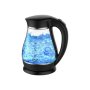 Adler , Kettle , AD 1274 , Standard , 2200 W , 1.7 L , Plastic/Glass , 360° rotational base , Black/Transparent
