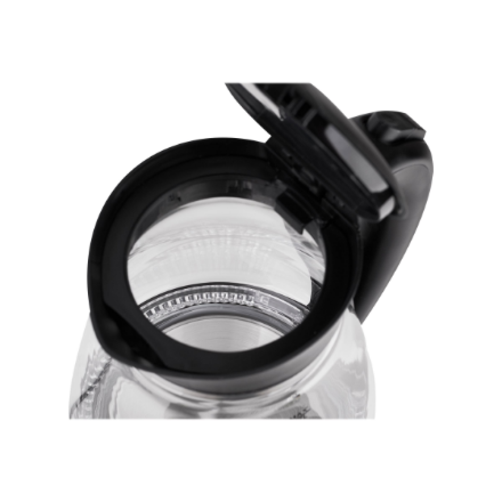 Adler , Kettle , AD 1274 , Standard , 2200 W , 1.7 L , Plastic/Glass , 360° rotational base , Black/ transparent