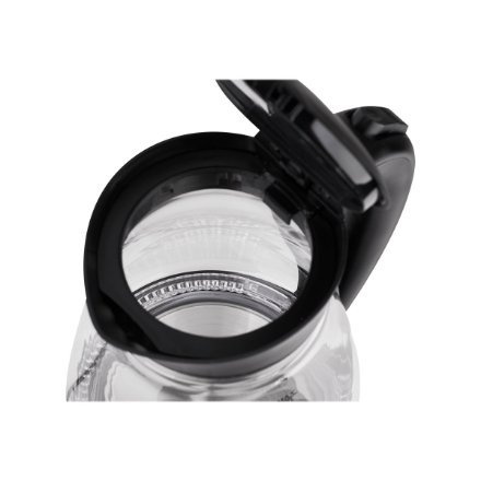 Adler , Kettle , AD 1274 , Standard , 2200 W , 1.7 L , Plastic/Glass , 360° rotational base , Black/Transparent