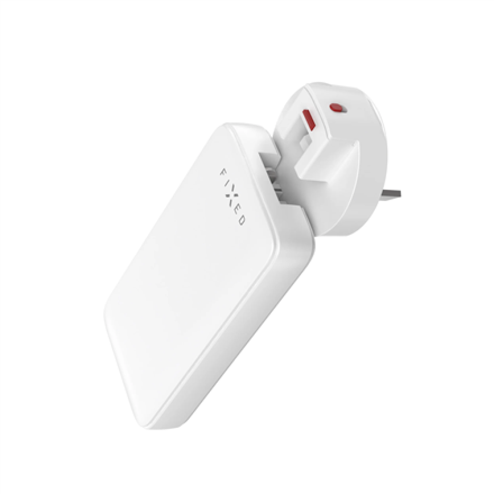Fixed Slim Traveller 2xUSB-C Travel Charger with world adapters, GaN, 45W , White
