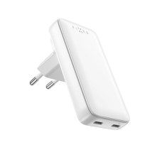 Fixed Slim Traveller 2xUSB-C Travel Charger with world adapters, GaN, 45W , White