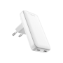 Fixed Slim Traveller 2xUSB-C Travel Charger with world adapters, GaN, 45W , White
