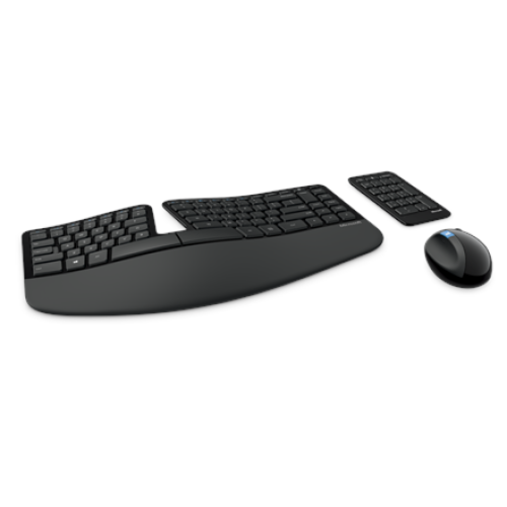 Microsoft L5V-00009 Sculpt Ergonomic Desktop Multimedia, Wireless, Keyboard layout DK, Black, Mouse included, Danish, Numeric keypad, 842 oz