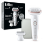 Braun Epilator , SES9-030 Silk épil 9 , Operating time (max) 50 min , Number of power levels 2 , Wet & Dry , White/Rose