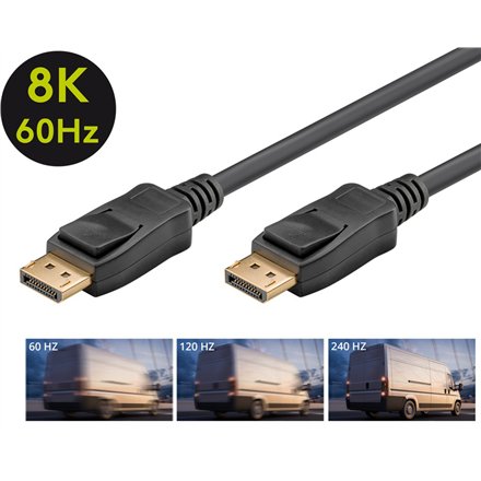Goobay , DisplayPort Cable 2.0/2.1, 40 Gbit/s , 2 m