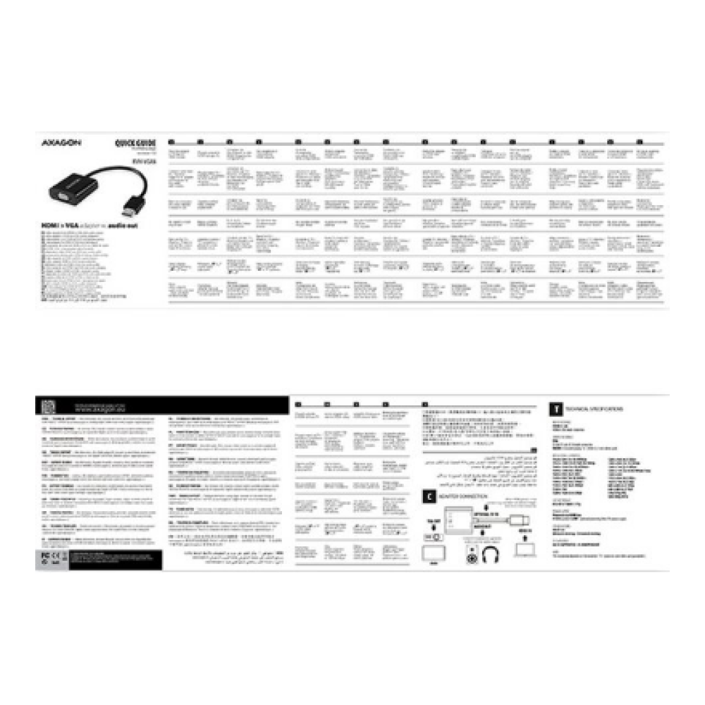 AXAGON , Active converter , HDMI to VGA , 0.15 m