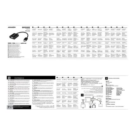 AXAGON , Active converter , HDMI to VGA , 0.15 m