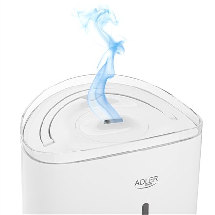 Adler Humidifier , AD 7971 , 30 W , Water tank capacity 5 L , Ultrasonic , Humidification capacity 100-250 ml/hr , White