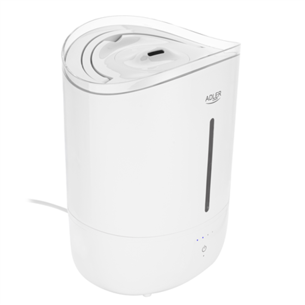 Adler Humidifier , AD 7971 , 30 W , Water tank capacity 5 L , Ultrasonic , Humidification capacity 100-250 ml/hr , White