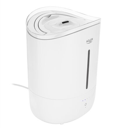 Adler Humidifier , AD 7971 , 30 W , Water tank capacity 5 L , Ultrasonic , Humidification capacity 100-250 ml/hr , White