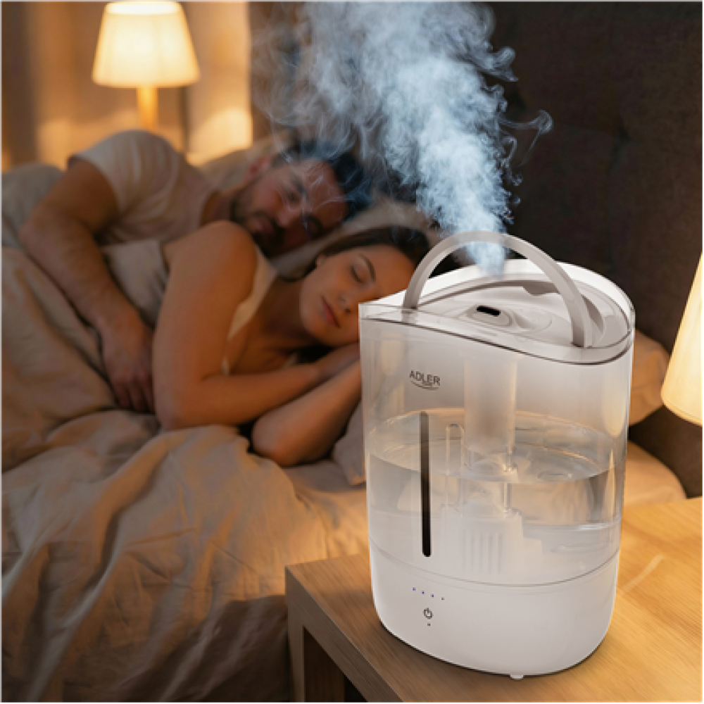 Adler Humidifier , AD 7971 , 30 W , Water tank capacity 5 L , Ultrasonic , Humidification capacity 100-250 ml/hr , White