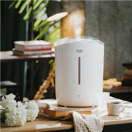 Adler Humidifier , AD 7971 , 30 W , Water tank capacity 5 L , Ultrasonic , Humidification capacity 100-250 ml/hr , White
