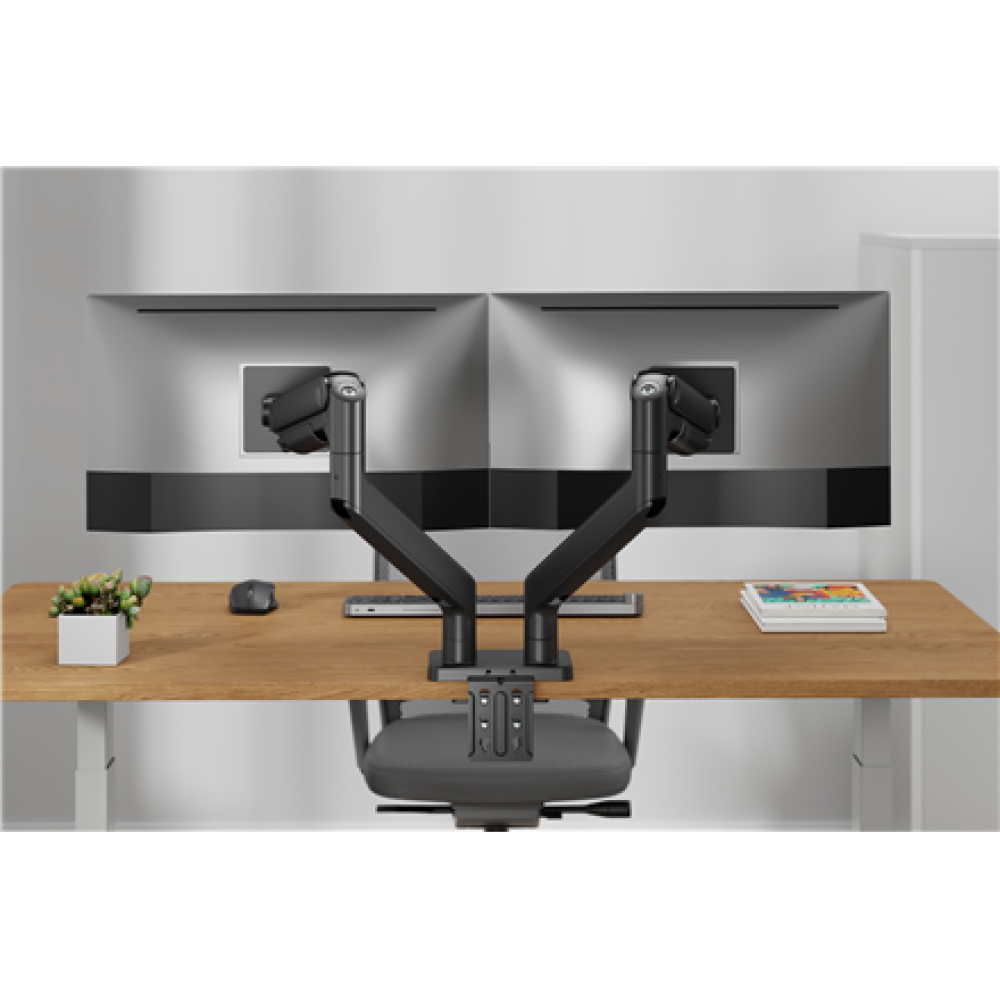 Digitus Desk Mount , Height, tilt, rotation, depth, pivot , Dual Monitor Mount , 2x 45 , Maximum weight (capacity) 2x 20 kg , Black