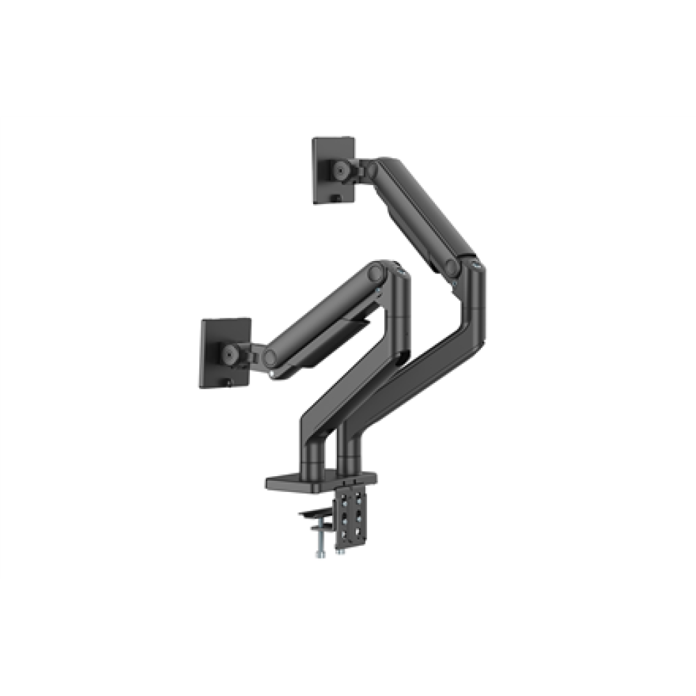 Digitus Desk Mount , Height, tilt, rotation, depth, pivot , Dual Monitor Mount , 2x 45 , Maximum weight (capacity) 2x 20 kg , Black