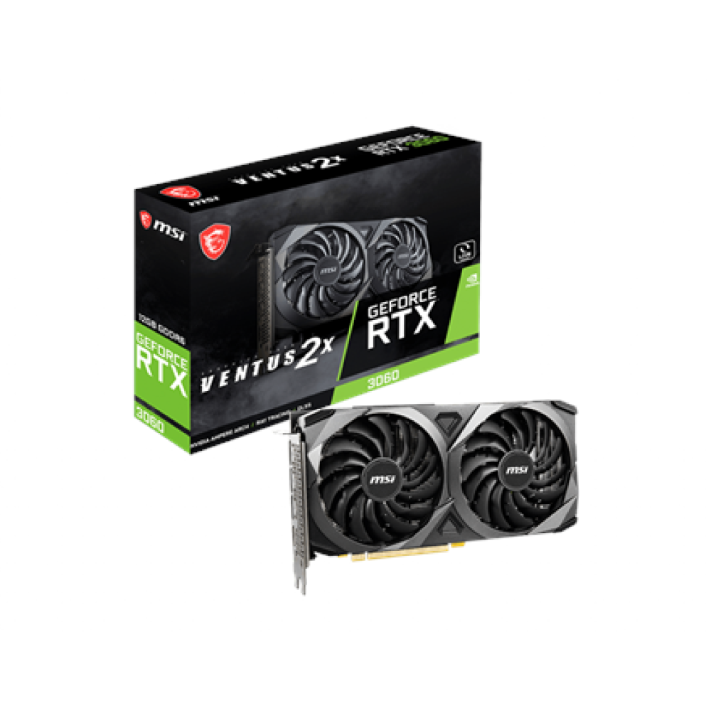 MSI GeForce RTX 3060 VENTUS 2X 12G NVIDIA 12 GB GeForce RTX 3060 GDDR6 PCI Express Gen 4 HDMI ports quantity 1 Memory clock speed 15000 MHz