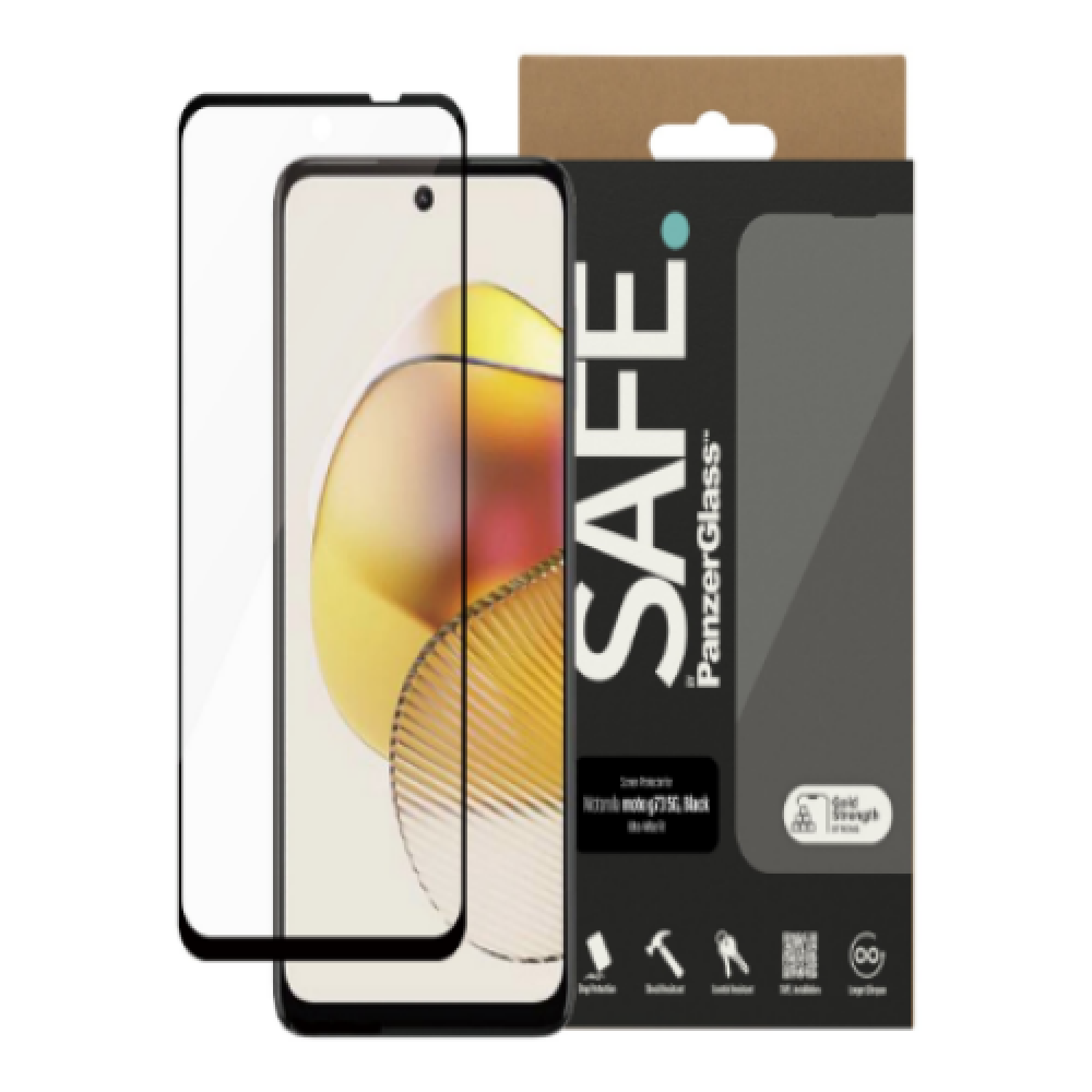 PanzerGlass , Screen Protection , Motorola , Moto G73 5G , Tempered glass , Black/Transparent , Ultra-Wide Fit