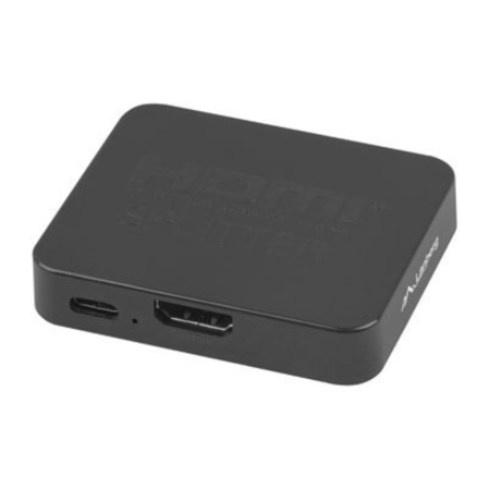 Lanberg Splitter video HDMI to 2X HDMI 4K, USB-C Port, Black , SPV-HDMI-1002