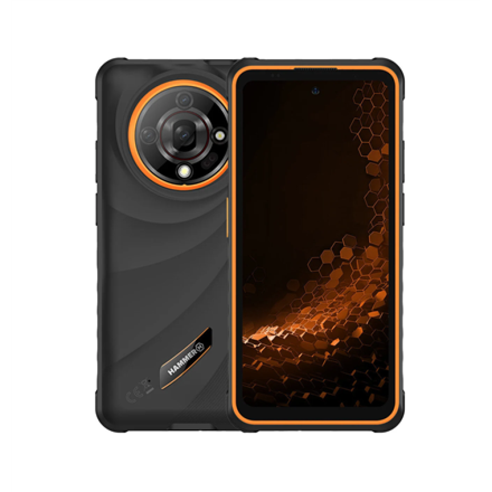 Hammer , Iron 6 , Orange , 6.56 , IPS , 1612 x 720 pixels , Mediatek , Dimensity 6300 , Internal RAM 8 GB , 256 GB , Dual SIM , 3G , 4G , 5G , Main camera resolution 64 MP , Android , 15 , 6050 mAh