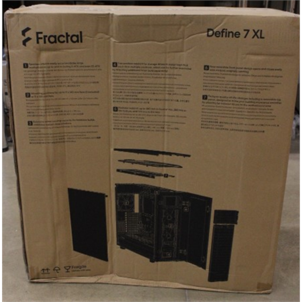 SALE OUT. Fractal Define 7 XL Black TG Dark Tint , Fractal Design , Define 7 XL TG Dark Tint , Side window , Black , E-ATX , DAMAGED PACKAGING, DENT ON SIDE , Power supply included No , ATX