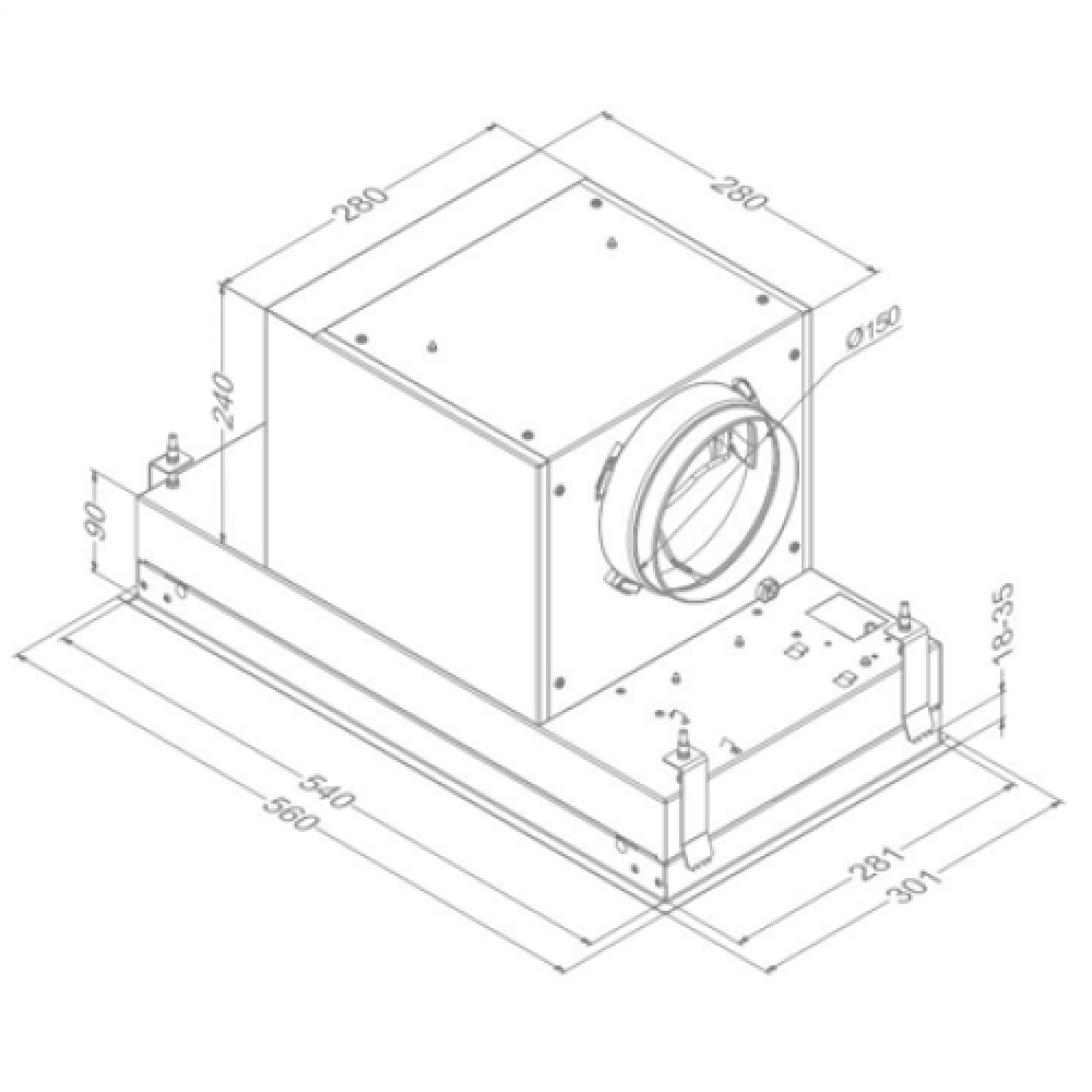 Novy Hood Mini Pureline 811 Canopy, Energy efficiency class A, Width 60 cm, 534 m³/h, Mechanical control, LED, White