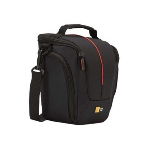 Case Logic , DCB-306 SLR Camera Bag , Black , * Designed to fit an SLR camera with standard zoom lens attached * Internal zippered pocket stores memory cards, filter or lens cloth * Side zippered pockets store an extra battery, cables, lens cap, or small 