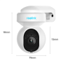 Reolink , Smart WiFi Camera with Motion Spotlights , E Series E540 , PTZ , 5 MP , 2.8-8/F1.6 , IP65 , H.264 , Micro SD, Max. 256 GB