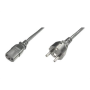 Digitus , Power Cord Cable , Power Cord, Schuko (CEE 7/7) - C13 M/F, H05VVF3G 0.75qmm , Black