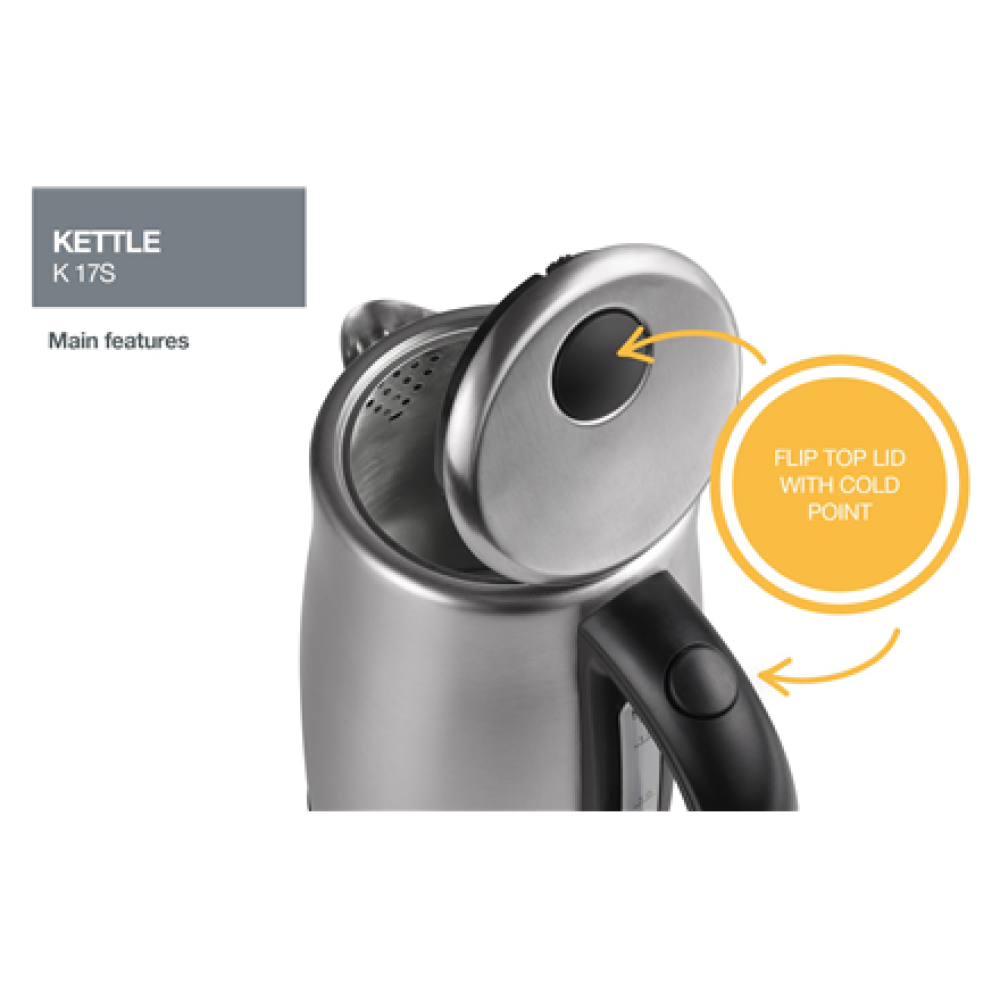Gorenje , Kettle , K17S , Electric , 2000 W , 1.7 L , Stainless steel , 360° rotational base , Stainless steel