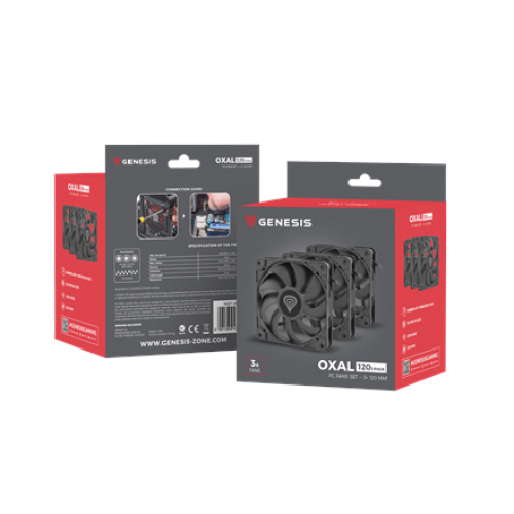 Genesis , Oxal 120 , Black , Case fan