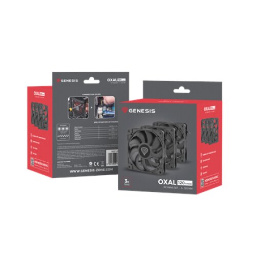 Genesis , Oxal 120 , Black , Case fan