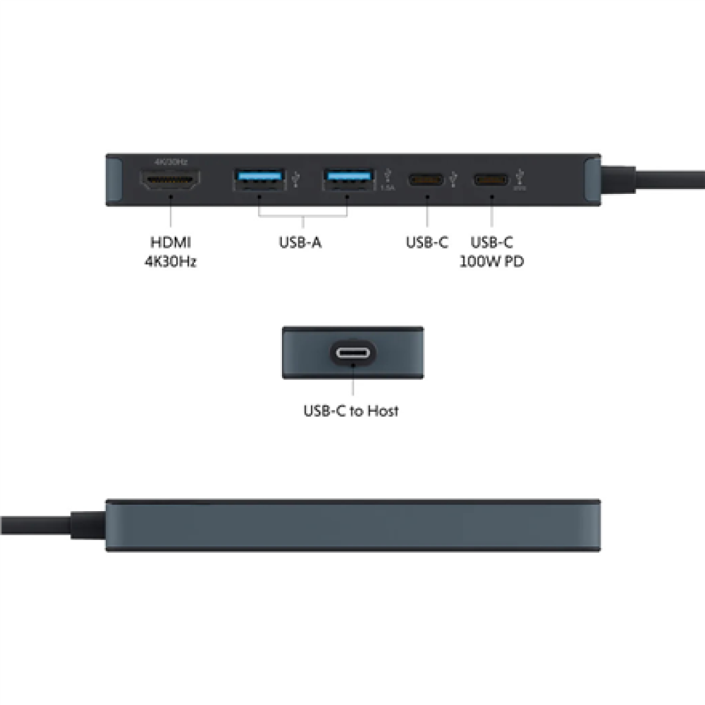 Hyper HyperDrive Flex 5 Port USB-C Hub , HD4101BKGL , HDMI ports quantity 1
