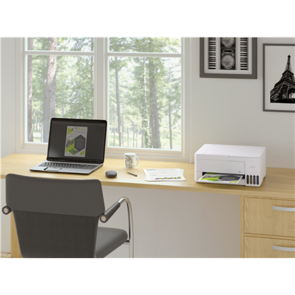 Epson EcoTank , L3356 , Inkjet , Colour , Multifuction Printer , A4 , Wi-Fi , White