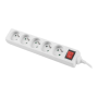 PS1-05E-0300-W Lanberg Cable Power Strip, 5X French Outlets with Switch, Quality-Grade Copper, 3 m , PS1-05E-0300-W