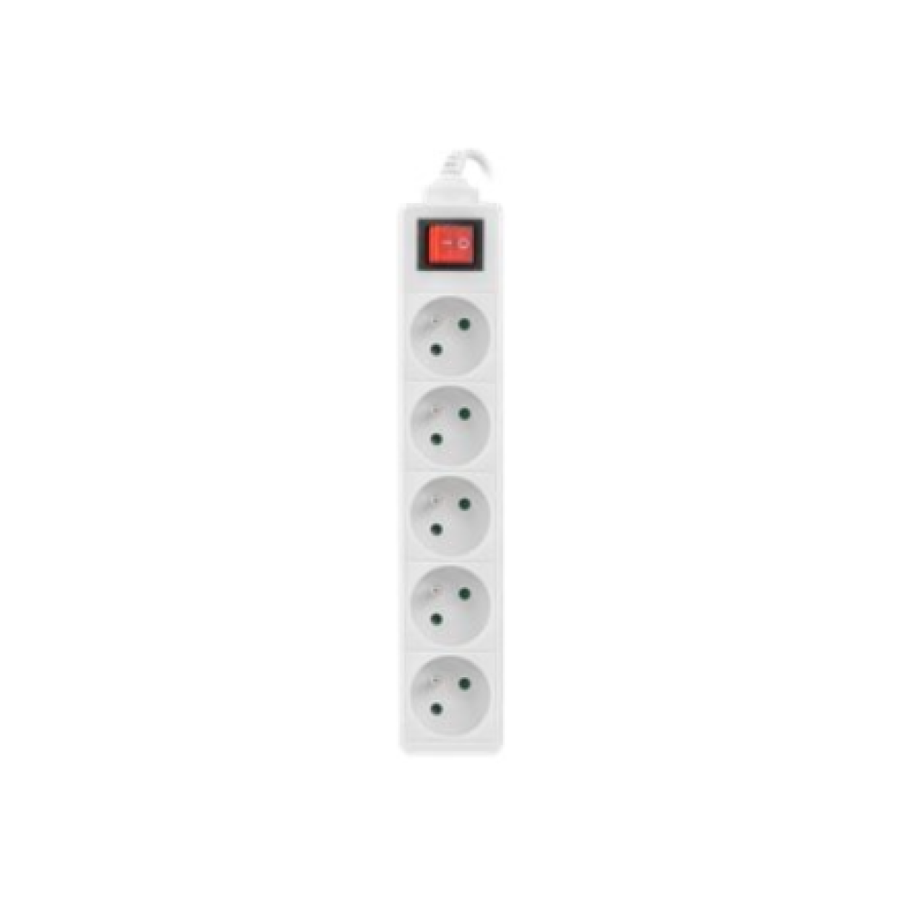 PS1-05E-0300-W Lanberg Cable Power Strip, 5X French Outlets with Switch, Quality-Grade Copper, 3 m , PS1-05E-0300-W
