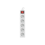 PS1-05E-0300-W Lanberg Cable Power Strip, 5X French Outlets with Switch, Quality-Grade Copper, 3 m , PS1-05E-0300-W