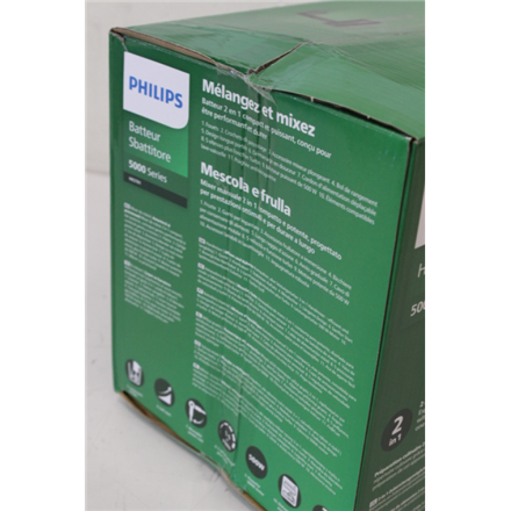 SALE OUT. Philips Mixer HR3781/10, 500 Series, Black, Hblend , Philips Mixer , HR3781/10 500 Series , Hand Mixer , 500 W , Number of speeds 5 , Turbo mode , Black , DAMAGED PACKAGING