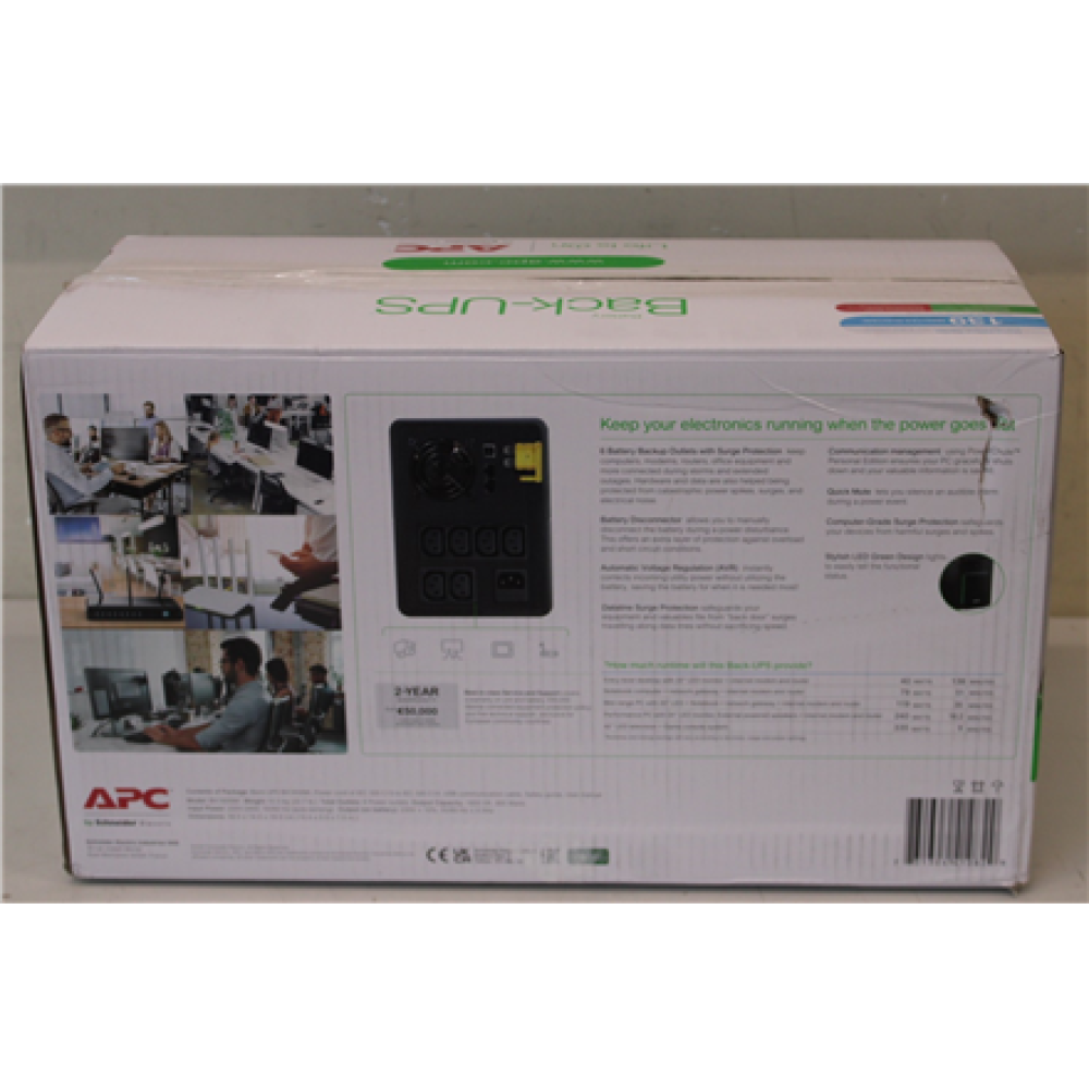 SALE OUT. APC Back-UPS 1600VA, 230V, AVR, IEC Sockets , SALE OUT. Schneider Electric Back-UPS, Tower , BX1600MI , 1600 VA , 900 W , DAMAGED PACKAGING