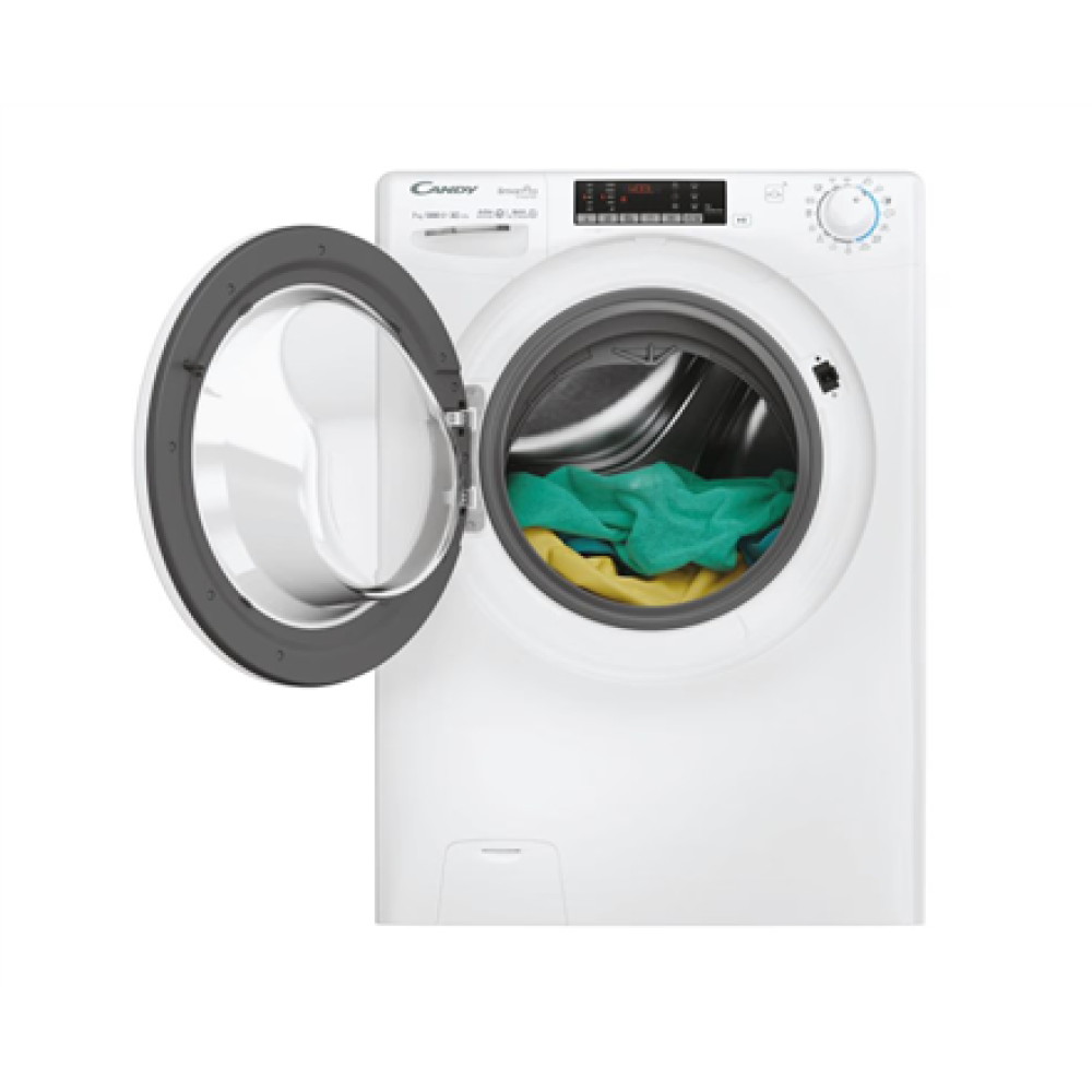 Candy Washing machine , CO4 374TWM6/1-S , Energy efficiency class A , Front loading , Washing capacity 7 kg , 1300 RPM , Depth 45.4 cm , Width 60 cm , Display , 4-digit , Direct drive , Wi-Fi , White