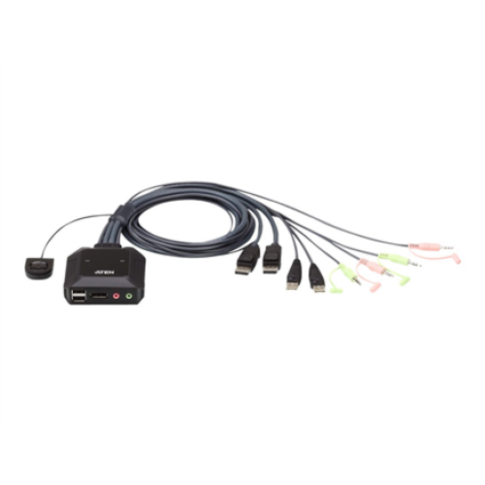 Aten , USB DisplayPort Cable with Remote Port Selector , CS22DP , 2-Port KVM Switch