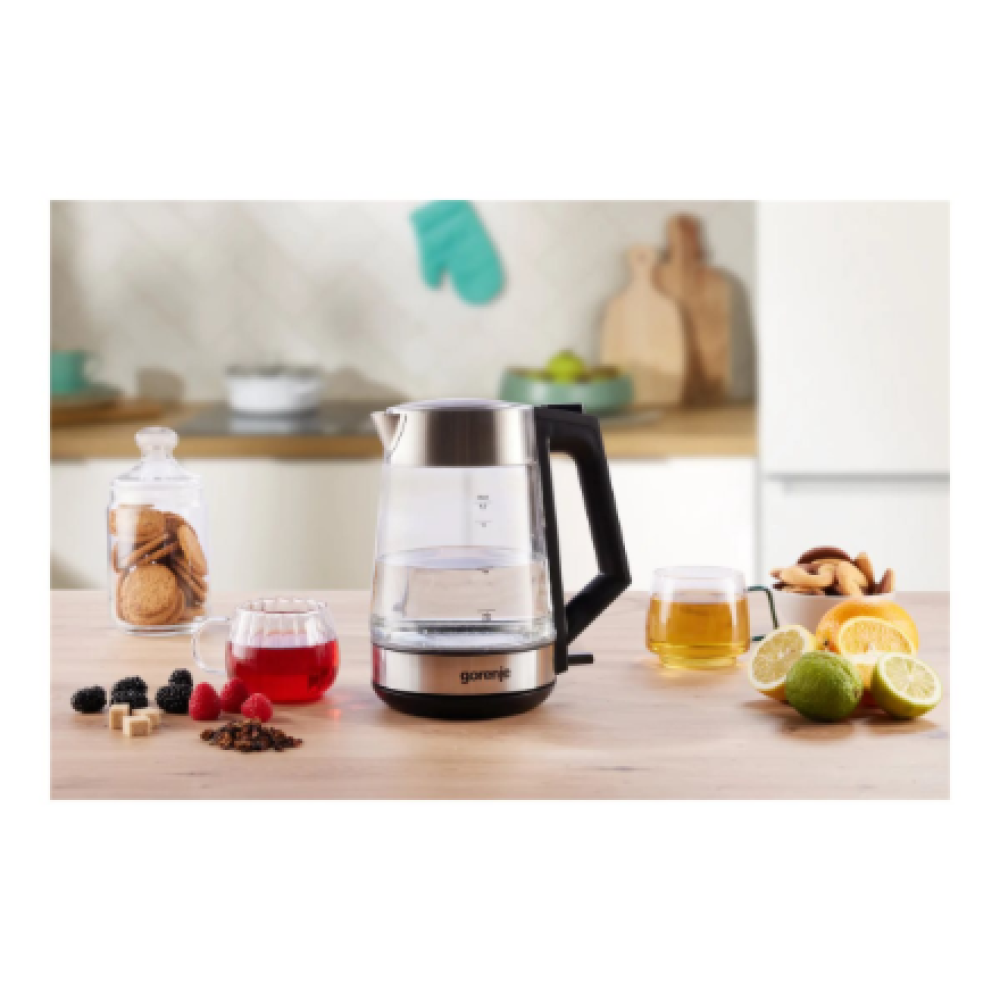 Gorenje , K17OGS , Kettle , Electric , 1.7 L , 2200 W , 360° rotational base , Stainless steel/Glass , Stainless steel