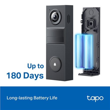 TP-LINK 2K Battery Video Doorbell , Tapo D205 , 3 MP , 2.4mm/F2.2 , IP54 , H.264 , Micro SD, Max. 512