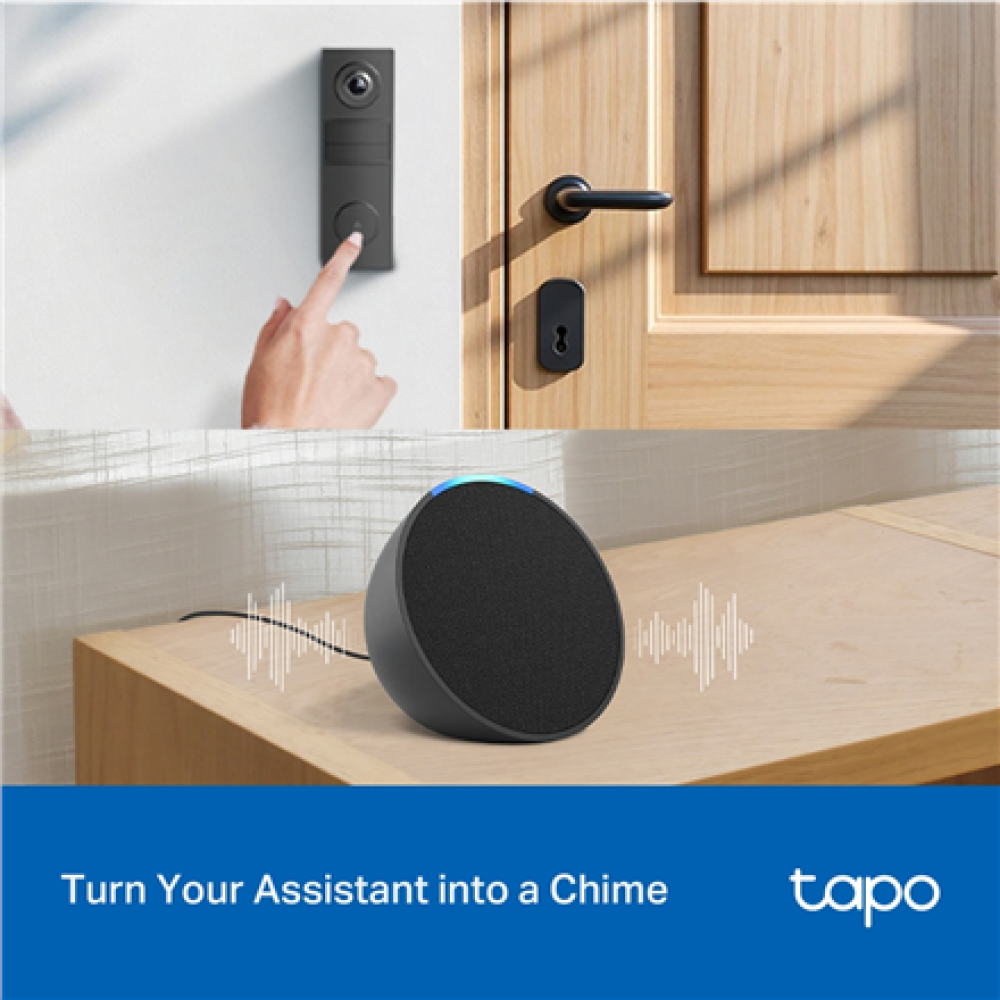 TP-LINK 2K Battery Video Doorbell , Tapo D205 , 3 MP , 2.4mm/F2.2 , IP54 , H.264 , Micro SD, Max. 512