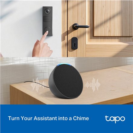 TP-LINK 2K Battery Video Doorbell , Tapo D205 , 3 MP , 2.4mm/F2.2 , IP54 , H.264 , Micro SD, Max. 512